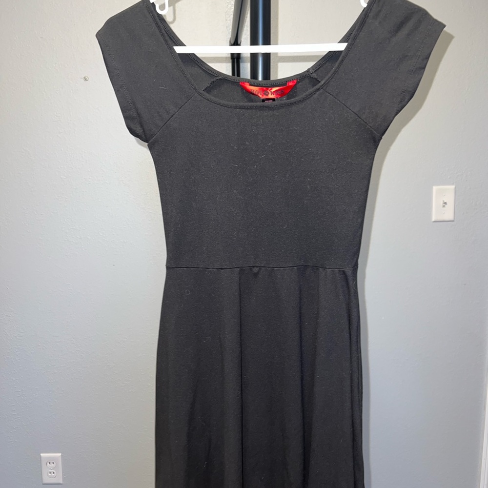 Black Stretchy Skater Dress Size Extra Small